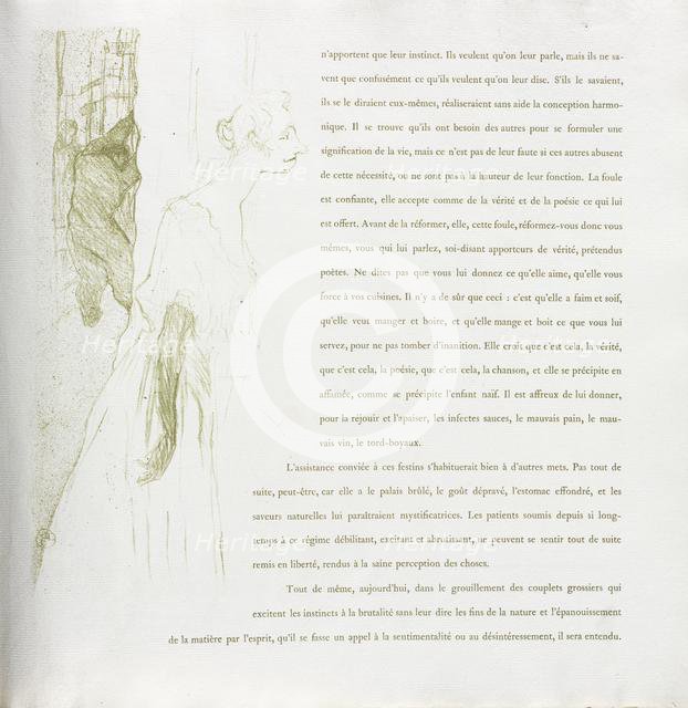 Yvette Guilbert-French Series: No. 11, 1894. Creator: Henri de Toulouse-Lautrec (French, 1864-1901).