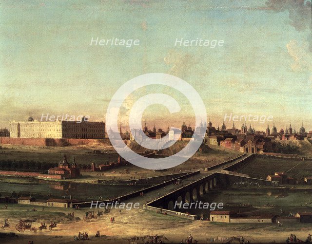  'Royal Palace of Madrid', detail, oil on canvas by Antonio Joli.