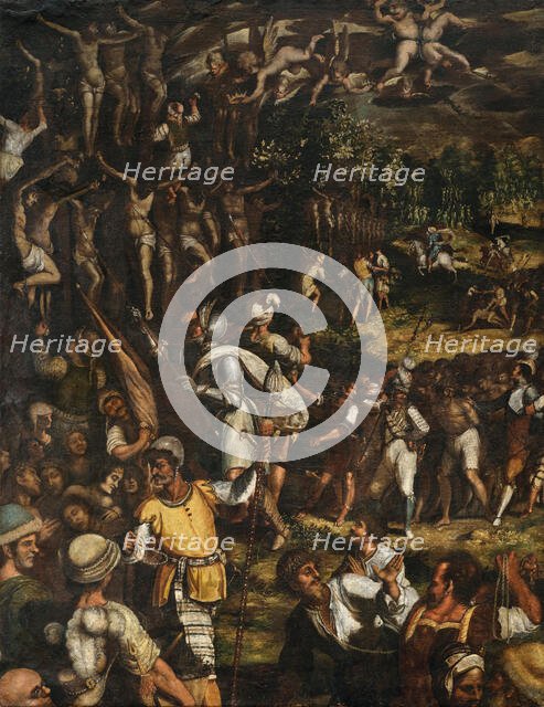 The Martyrdom of the Ten Thousand Christians on Mount Ararat, 16th century. Creator: Anonymous ().