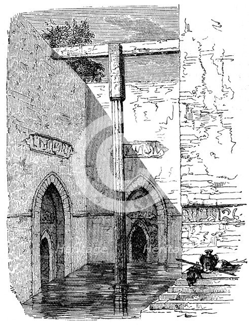 Nilometer on the island of Roda, Cairo, Egypt, c1895. Artist: Unknown
