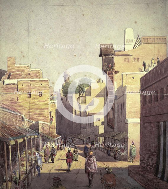 The Lahore Bazaar near Delhi Gate (Punjab), 1879. Creator: Alfred Frederick Pollock Harcourt.