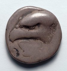 Stater: Large Eagle's Head above an Ivy Leaf (obverse), 471-421 BC. Creator: Unknown.