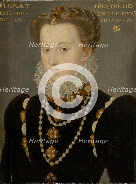 Portrait of Elizabeth of Austria, Wife of King Charles IX of France, after 1571. Creator: Francois Clouet.
