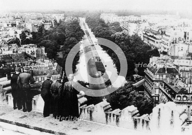 German military parade in Paris, June 1940. Artist: Unknown