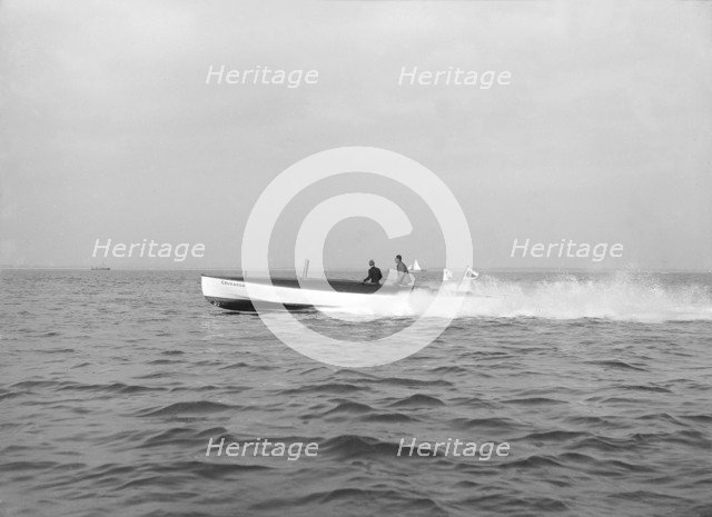 Planning motor boat 'Crusader', 1914. Creator: Kirk & Sons of Cowes.