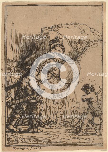 David and Goliath, 1655. Creator: Rembrandt Harmensz van Rijn.