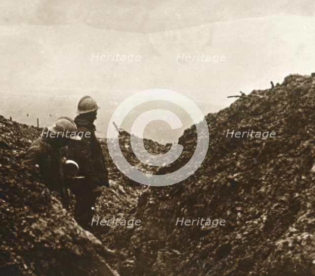 French soldiers in the trenches, c1914-c1918. Artist: Unknown.