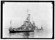 Monitor USS Tallahassee with submarines K-6 and K-5 at Hampton Roads, Virginia, Dec 10, 1916, 6189. Creator: Harris & Ewing.
