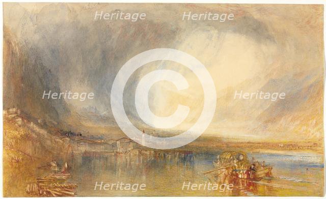 Flüelen, from the Lake of Lucerne, 1845. Creator: Joseph Mallord William Turner (British, 1775-1851).