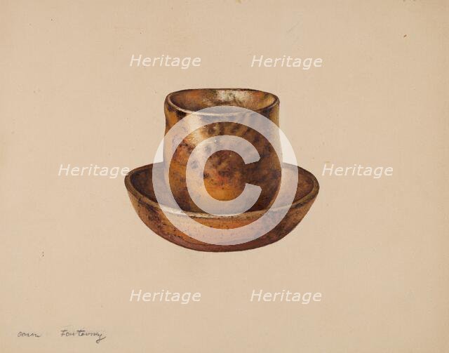 Cup and Saucer, c. 1940. Creator: Aaron Fastovsky.