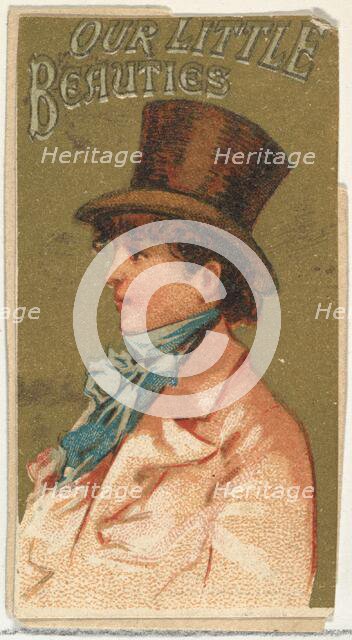 From the Girls and Children series (N58) promoting Our Little Beauties Cigarettes for Alle..., 1887. Creator: Allen & Ginter.