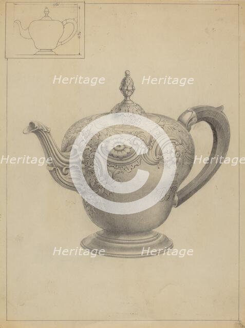 Silver Teapot, c. 1936. Creator: Unknown.