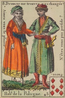 Hab.t de la Pologne from Playing Cards (for Quartets) 'Costumes des Peuples..., 1700-1799. Creator: Anon.