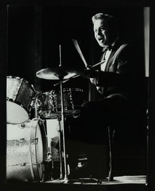Drummer and vocalist Mel Torme on stage at the Bristol Hippodrome, 1950s. Artist: Denis Williams