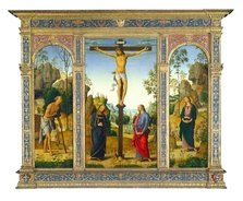 The Crucifixion with the Virgin, Saint John, Saint Jerome, and Saint Mary Magdalene, c. 1482/1485. Creator: Perugino.