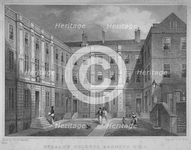 College of Arms, City of London, 1827.                                                 Artist: W Wallis