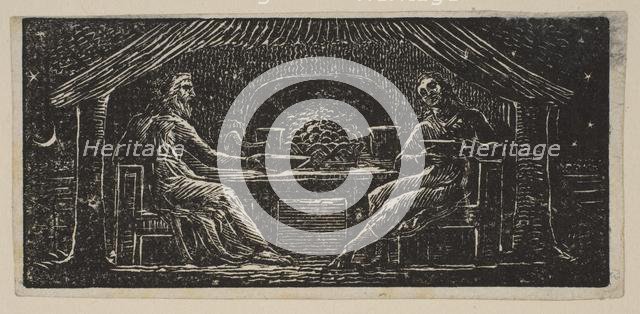 Thenot and Colinet Eat Their Evening Meal, from Thornton's Pastorals of Virgil, 1821. Creator: William Blake.