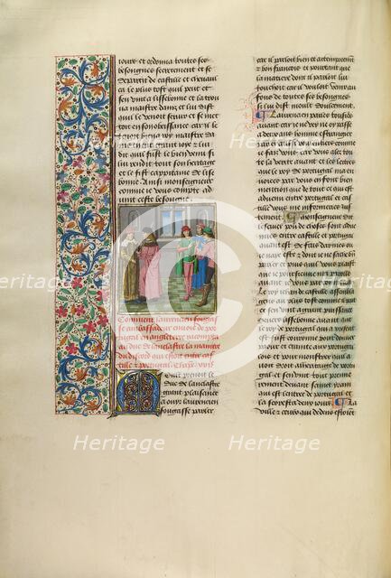 The Portuguese Ambassador Lawrence Fongasse before John of Gaunt, Duke of Lancaster, c1380s,. Creator: Unknown.