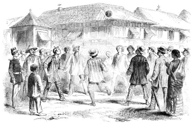 Football in Manilla, 1857. Creator: Unknown.