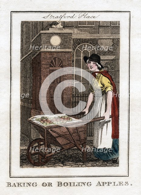 'Baking or Boiling Apples', Stratford Place, London, 1805. Artist: Unknown