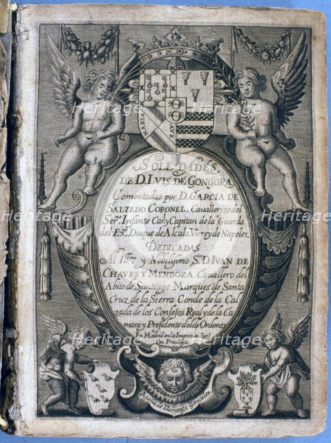 Cover of the work 'Soledades' (Solitudes) commented by Don Garcia de Salcedo, 1636. Creator: GONGORA, Luis de.