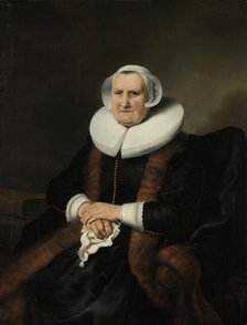 Portrait of an Old Lady, Possibly Elisabeth Bas, c.1640-c.1645. Creator: Ferdinand Bol.