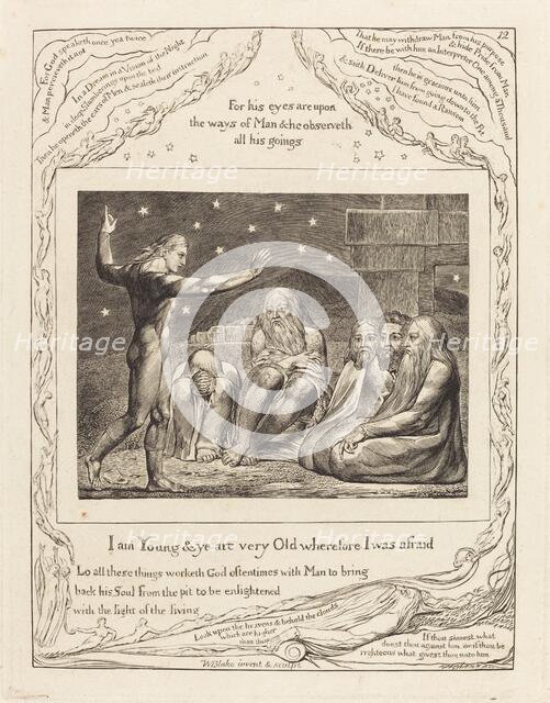 The Wrath of Elihu, 1825. Creator: William Blake.