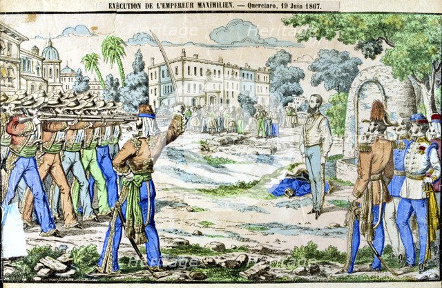 Execution of Maximilian, Emperor of Mexico, 19 June 1867. Artist: Unknown