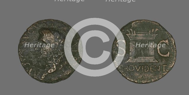 As (Coin) Portraying Emperor Augustus, 22-30. Creator: Unknown.