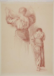 Female - Drapery Studies, Studies of female Drapery seen from the back, 1867-69. Creator: Sir Edward Coley Burne-Jones.