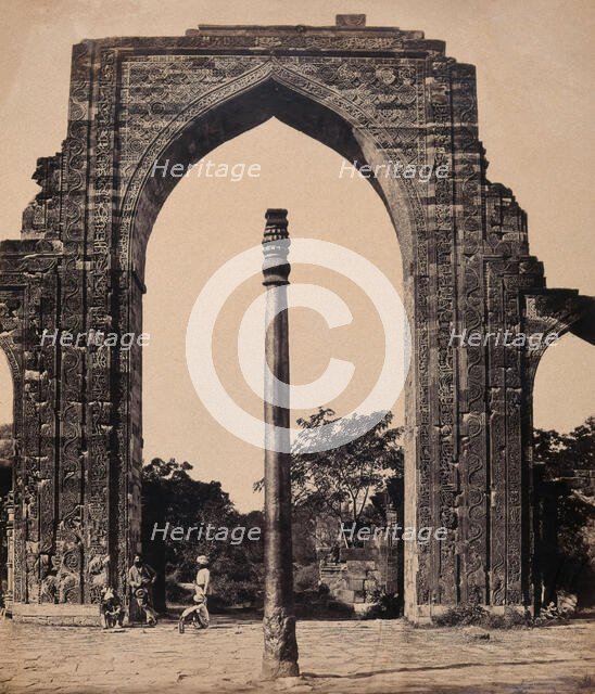 India: an arch in Kootub near Delhi, c1858. Creator: Felice Beato.