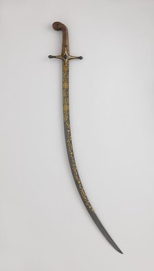 Saber, hilt, Turkish; blade, Iranian with Turkish decoration...18th-19th century. Creator: Unknown.