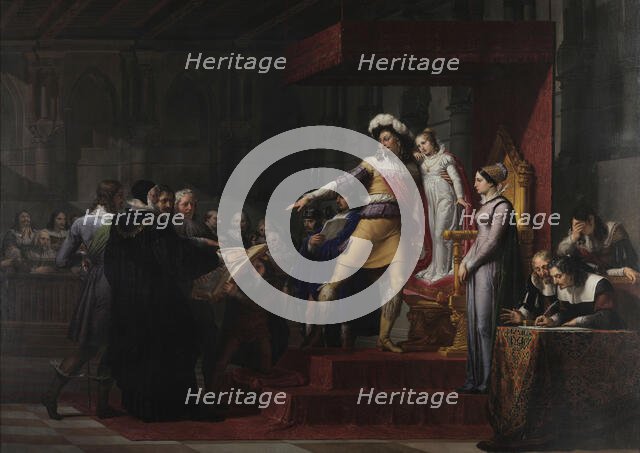 Gustavus Adolphus receives from the Riksdag an oath of loyalty to his daughter Christina..., 1824. Creator: Palagi, Pelagio (1775-1860).