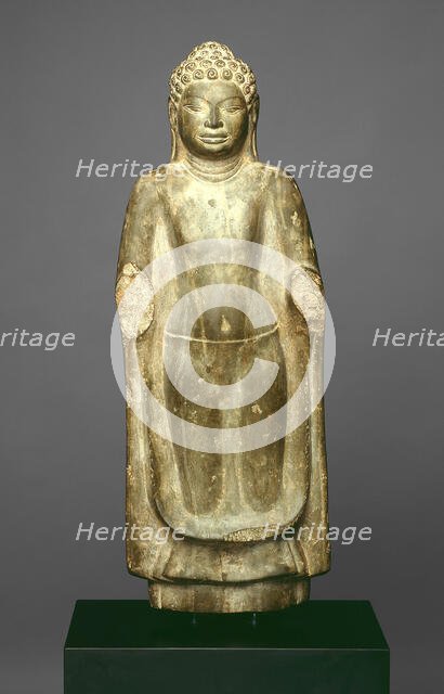 Standing Buddha, Dvaravati period, 8th century. Creator: Unknown.