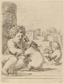 Child Playing with a Dog. Creator: Stefano della Bella.