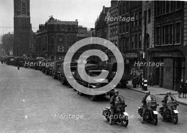 GMC 353 trucks in London circa 1944. Creator: Unknown.