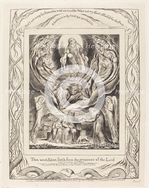 Satan Going Forth from the Presence of the Lord, 1825. Creator: William Blake.