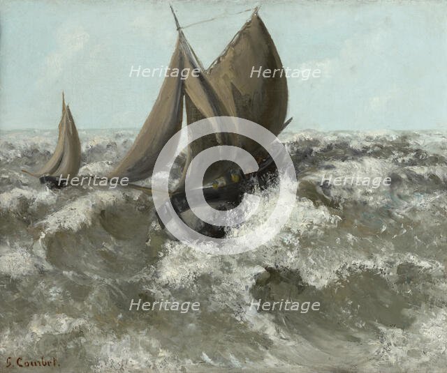 The Sailboat (Seascape), c1869. Creator: Gustave Courbet.