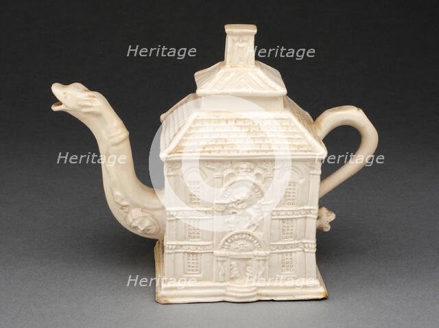 Teapot, Staffordshire, c. 1750. Creator: Staffordshire Potteries.
