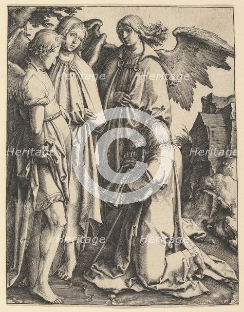 Abraham and Three Angels, ca. 1513. Creator: Lucas van Leyden.