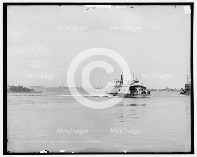 Piscatacqua [sic] River and rivermouth landing, Portsmouth, N.H., between 1900 and 1906. Creator: Unknown.
