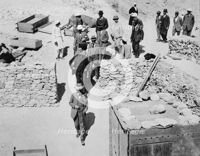 Unofficial opening of the Tomb of Tutankhamun, Valley of the Kings, Egypt, 1922. Artist: Harry Burton