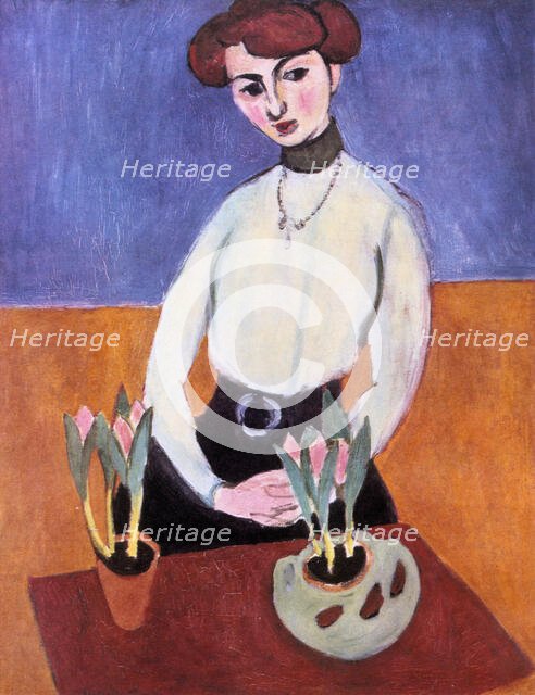 'Girl with Tulips', 1910. Creator: Henri Matisse.