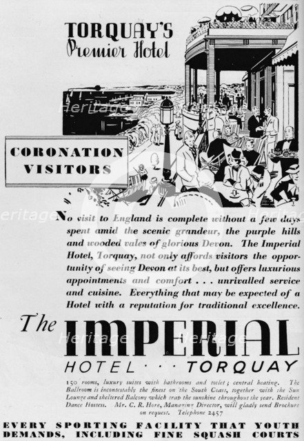 'The Imperial Hotel, Torquay', 1937. Artist: Unknown.