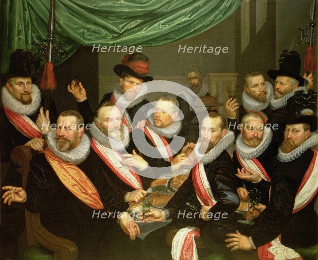 Feast of officers and subordinates of the Civil Guard of Saint George, 1618 Oil.