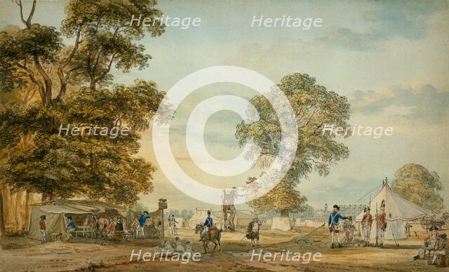 Encampment In Hyde Park During The Gordon Riots, 1780. Creator: Paul Sandby.