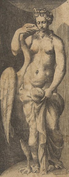 Leda and the swan, ca 1531-76. Creator: Giulio Bonasone.