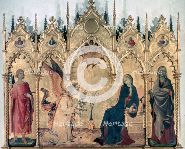 'The Annunciation and Two Saints', 1333. Artist: Simone Martini