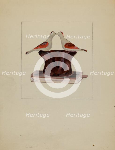 Pa. German Toy Lovebirds, c. 1936. Creator: Ruth Bialostosky.