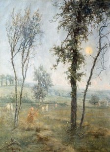 Haymaking By Moonlight, 1876. Creator: Cecil Gordon Lawson.